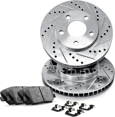 Dynamic Friction 631-76109R Drilled/Slotted Brake Rotors and pads 1991-1997 Lexu