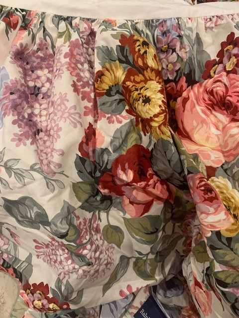 Vintage Ralph Lauren Chambray Blue King Bed Skirt