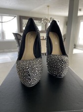 Aldo crystal Satin Platform heels