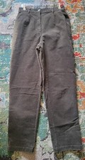 LL Bean Original Fit Loden Green Corduroy High waist ladies Pants 10 m/Tall