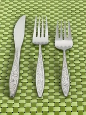Ekco Eterna BALBOA Stainless Glossy Geometric Smart Choice Flatware E67WU