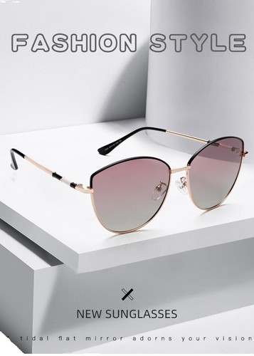 Betsy Johnson Cat Eye Sunglasses Semi Dark Lens White & Gold  display picture 1
