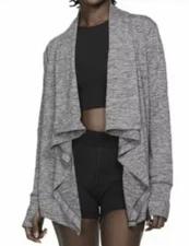 Women’s Nike Yoga Draped Open Front Dri-fit Cardigan Heather Grey Gym Workout