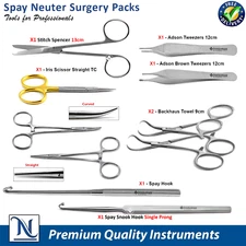 Rodent Dog Cat Spay/Neuter Kit - Complete Veterinary Surgical Pack Instruments