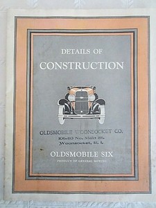 1920s Booklet-Details of Construction -Oldsmobile Six-General Motors-Lansing Mic