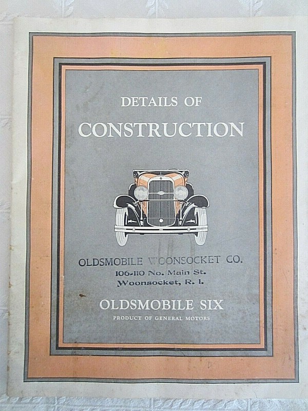 1920s Booklet-Details of Construction -Oldsmobile Six-General Motors-Lansing Mic