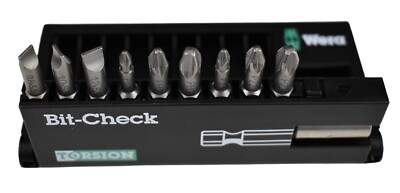 Wera Bit Box PZ1/2/3 PH 1/2/3 Schlitz 25 mm Schrauberbits Bithalter 10 tlg.