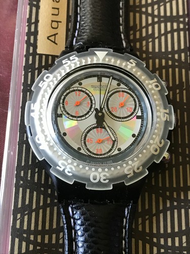 Orologio SWATCH Aqua Chrono BLACK RUDDER (SBB100)-Nero/Argento-compl.funzion.!  | eBay