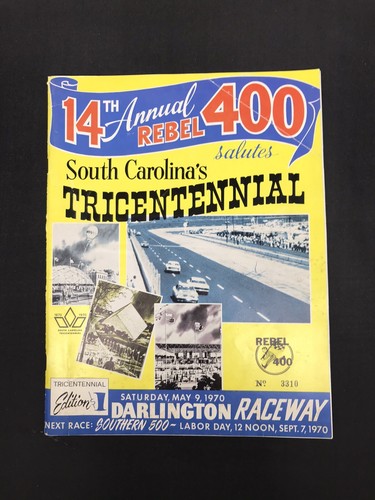 14th Annual Rebel 400 1970 Darlington Raceway Official Program & Starting Sheet - Picture 2 of 14