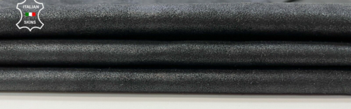 ASPHALT BLACK CRACKED Soft Italian Goatskin leather Bookbinding 3sqf 0.7mm #C85 - Picture 1 of 7