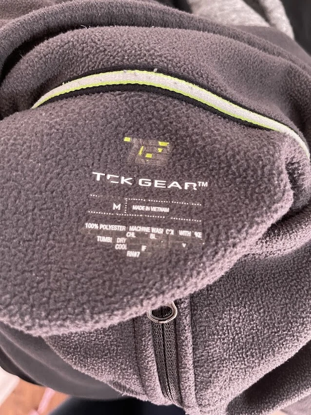 Chaqueta polar gris oscuro con cremallera completa TEK GEAR para hombre talla M mediana Foto 4 de 4