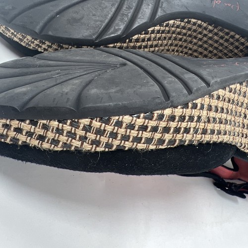 Womens Pas de Rouge T-Strap Hidden Wedge Heels 40/8.5 Black Suede Shoes Italy - 第 8/14 張圖片