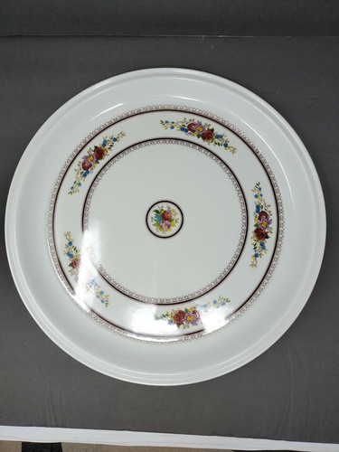 Lot Of 2 Melamine Platters White Floral Very Pretty!! 15 inches wide - Picture 3 of 12