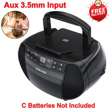 Craig Portable Top-Loading CD Boombox with AM/FM Stereo Radio and Cassette LED