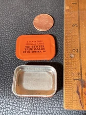 VTG True Value Hardware RT 23 SUSSEX NJ 6 HEAVY DUTY RENEWAL FLINTS ORANGE TIN