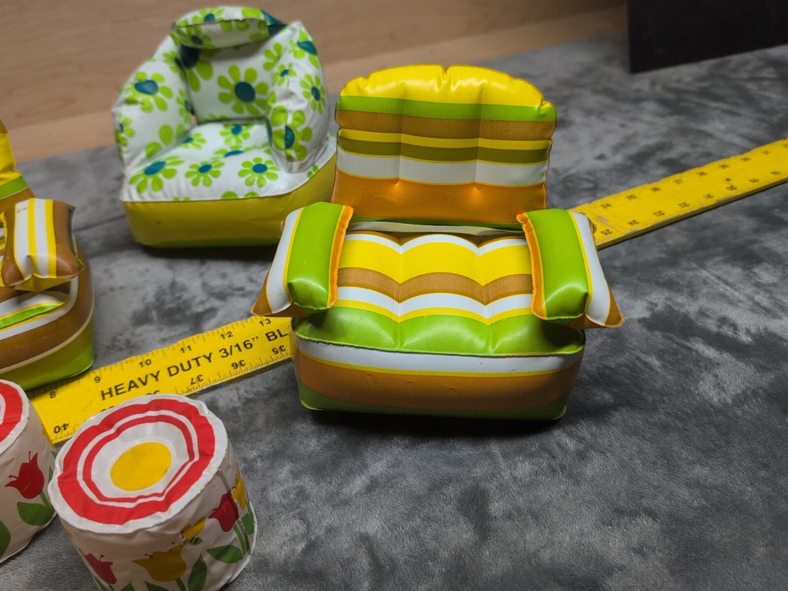 Vintage Barbie Blow Up Furniture Dresser & Hassock