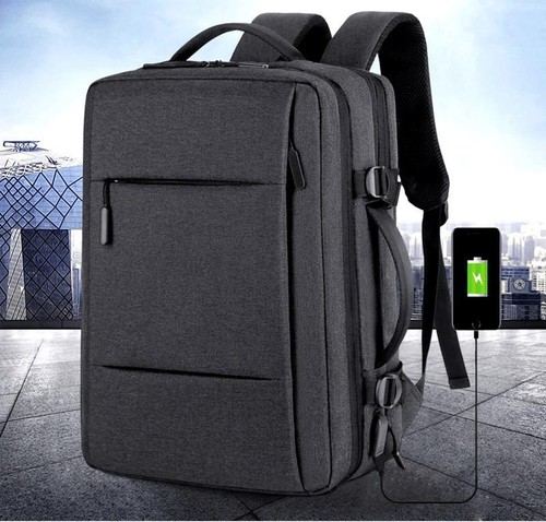 Mochila de viaje de negocios bolsa escuela gran capacidad USB portátil impermeable - Imagen 10 de 26