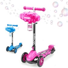 Image of Xootz Kids Bubble Go Foldable Scooter, 3 Wheel Tri-Scooter with Bubble Machine,