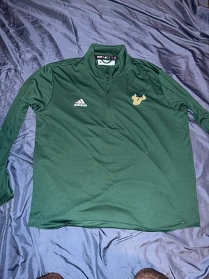 Adidas USF Bulls University of South Florida Green 1/4 Zip Pullover Size XL 2-01