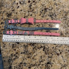 Pink and Baby Blue Pet Dog Rhinestone Bling Neck Collar PU Leather XXS