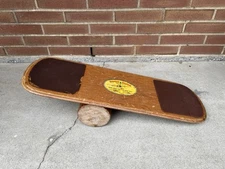 Vintage Wooden Bongo Board Balance Fitness Board NY