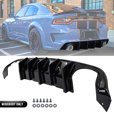 Widebody Only Gloss Black Rear Bumper Diffuser Lip For 2020-2024 Dodge Charger