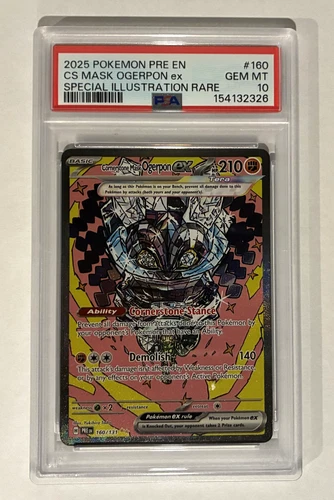 2025 POKEMON PRISMATIC EVOLUTIONS OGERPON EX #160 PSA 10