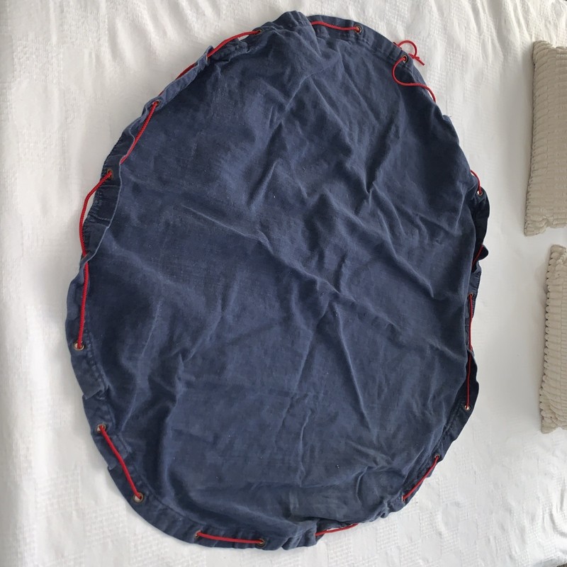 Vintage LEGO Denim Drawstring Storage Bag Carry Sack Play Mat Round