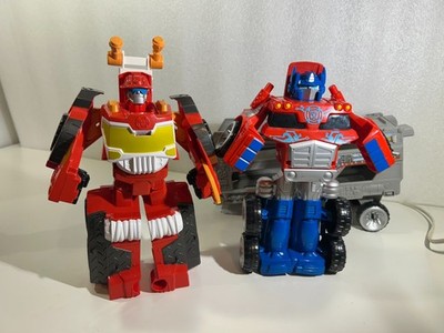 Transformers Rescue bots Night Rescue Heatwave & Optimus Prime with Trailer