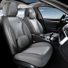 Seat Covers, Car Seat Covers Seats, Waterproof Nappa Front Gray(Pillow)