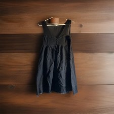 VINTAGE Free People Black Lace Babydoll dress with Buttons MESH 