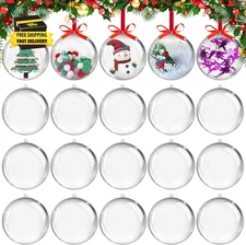 20PCS Christmas Ornaments,5Cm Clear Plastic Ornaments Balls,Clear Christmas Orna