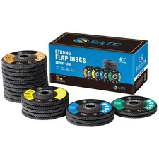 S SATC 20PCS Flap Discs 4 1/2 for Angle Grinder 40/60/80/120 Grit Flap Disc High