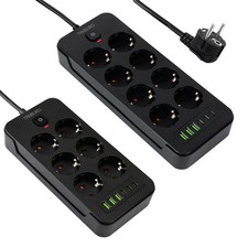 Steckdosenleiste 8-Fach 6 USB Mehrfachsteckdo...