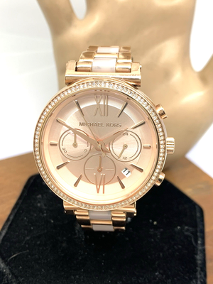 Michael Kors Womens Watch MK5896 Quartz Chronograph 39mm Rose Gold