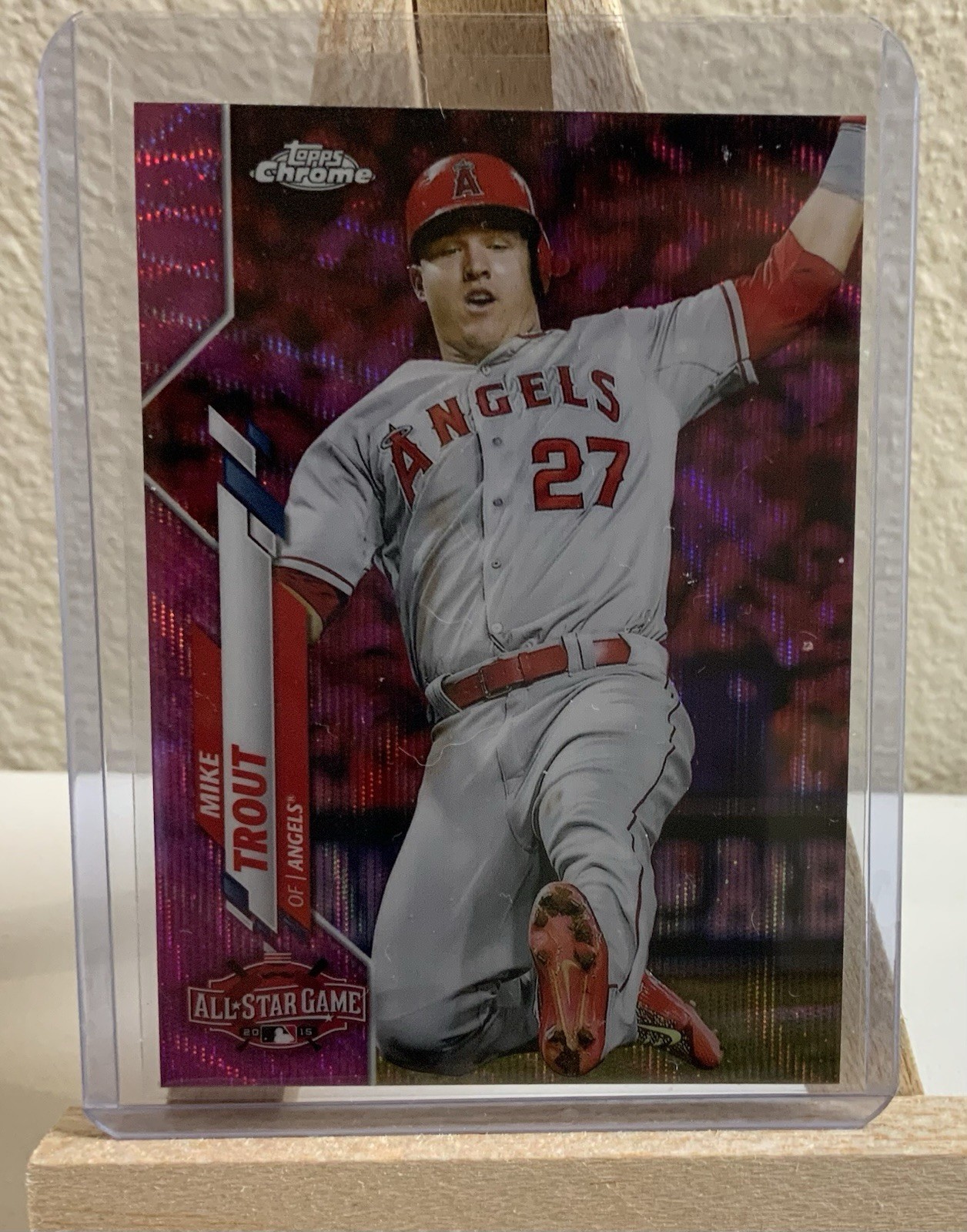 Mike Trout 2020 Topps Chrome Update All-Star Game Pink Wave Refractor #U-69