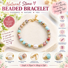 Handmade Natural Stone Pearl Bracelet for Women, Sweet Style Beaded Bracelet new