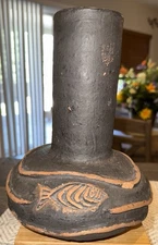 Vintage 70’s Brutalist Art Pottery Vase Signed Colin Thornbum