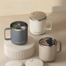 Coffee Mug Stainless Steel Leakproof Travel Cup Insulated With Lid Reusable UK