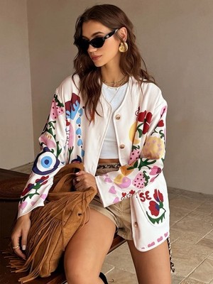 Commense Colorful Printed Charming Winter Coat