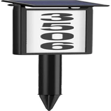 Solar Address Sign LED House Numbers Waterproof Lighted Outdoor Yard Plaque