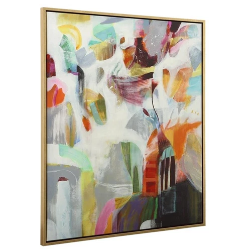 Uttermost Renewal Modern Canvas Fabric Framed Abstract Art in Multi-Color - Picture 2 of 4
