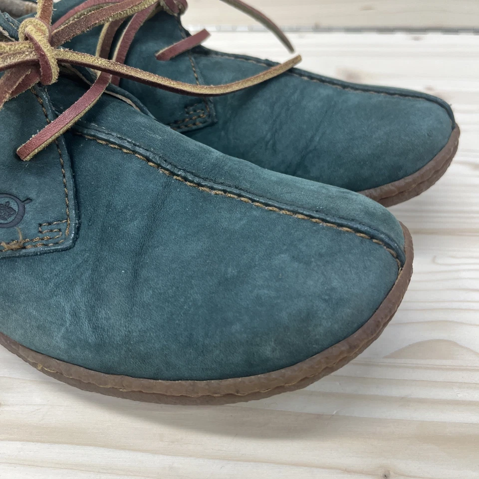 Born Shoes Mujer 6.5 37 Verde Bosque Gamuza Nubuck Cuero Cordones 7244 Foto 2 de 4