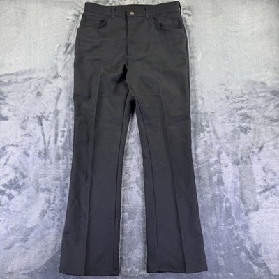 Vintage 80s Lee Bootcut Pants 33x32 Black USA Made Western Cowboy Style