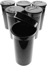 50 Pack of Black 13 Dram Pop Top Bottle Rx Vial Medical Grade Pill Box