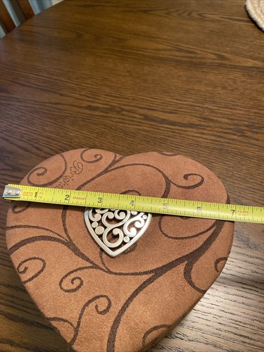 Brighton Fill Your Heart Brown Faux Suede Heart 3 Trays Jewelry Box NWT No Box - Picture 17 of 20