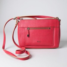 Lauren Ralph Lauren Purse Crossbody Pink Pebbled Faux Leather