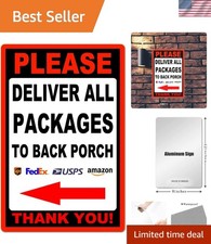 Weather-Resistant Aluminum Delivery Sign 12x8in - Secure Package Placement