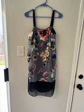 Simply Vera Wang floral overlay dress size small adjustable straps