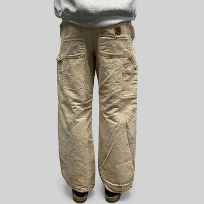 Carhartt baggy B11 wide leg carpenter pants beige W32 x L30